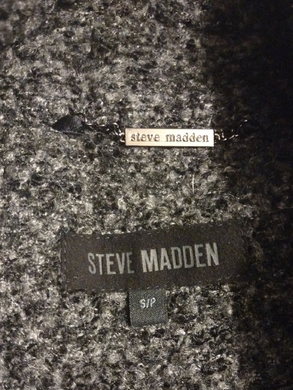 Steve Madden Gray Tweed Double-Breasted Peacoat - Picture 2 of 14